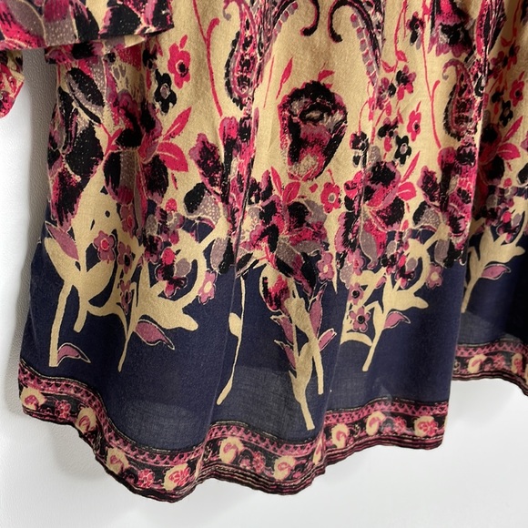 Free People Long sleeve floral Boho chic tunic dress size Small - Picture 11 of 14
